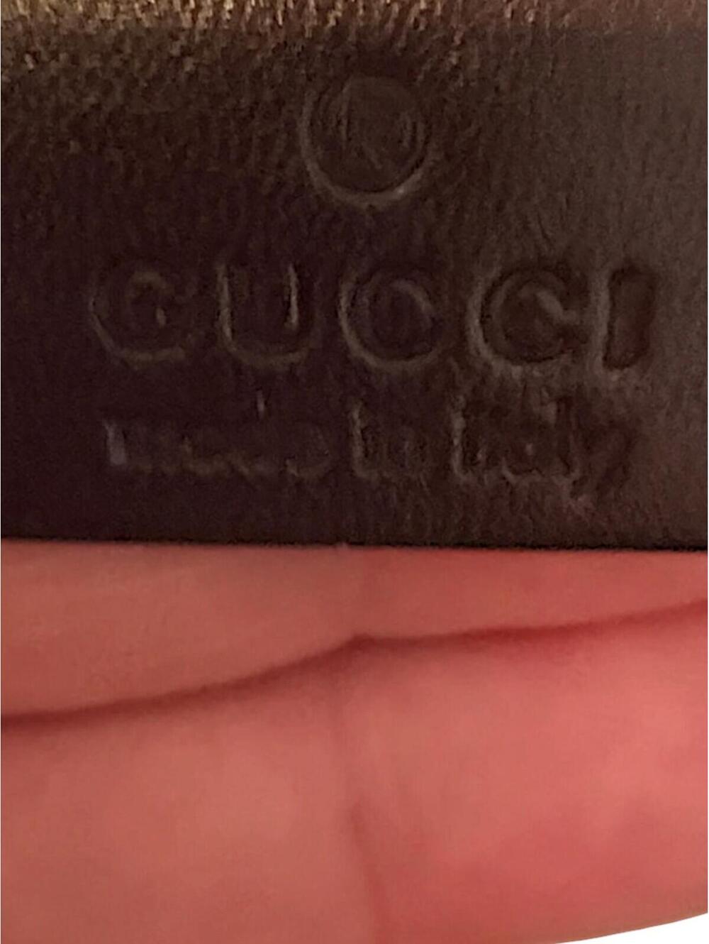 Gucci Beige GG Canvas Tote Bag with Dark Brown Leather Trim - Picture 5 of 9